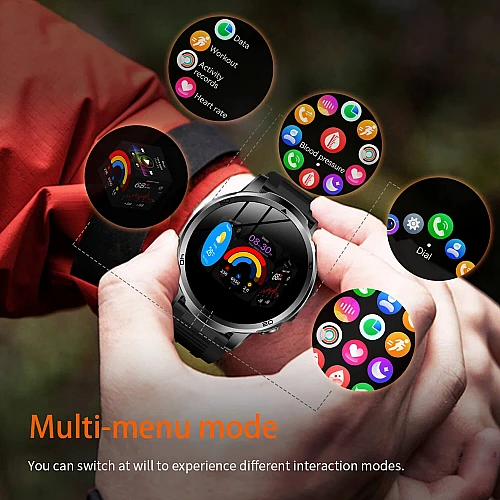 Smartwatch Microwear AK95 - Black Silicone