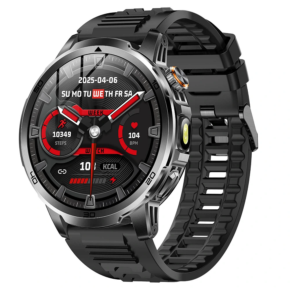 Smartwatch Microwear AK95 - Black Silicone