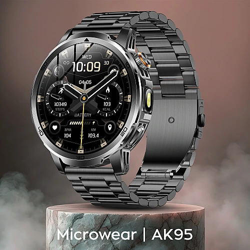 Smartwatch Microwear AK95 - Black Steel