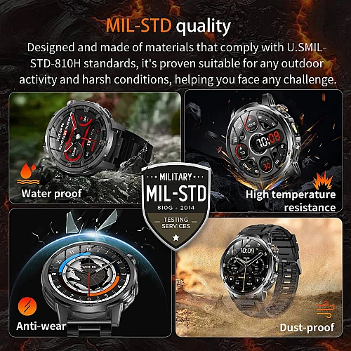 Smartwatch Microwear AK95 - Black Steel