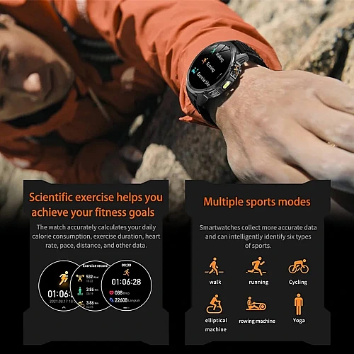 Smartwatch Microwear AK95 - Black Steel