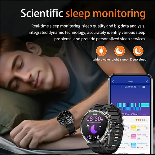 Smartwatch Microwear AK95 - Black Steel