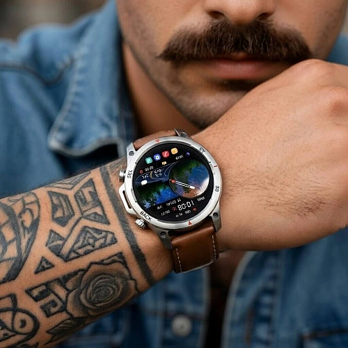 Smartwatch Microwear DK68 - Brown Leather Smartwatch Microwear DK68 - Brown Leather