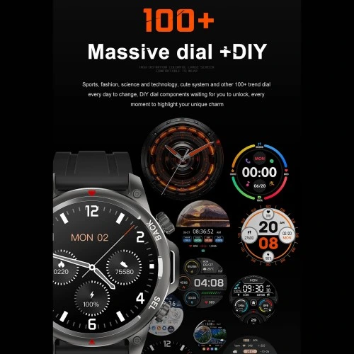 Smartwatch Microwear DK68 - Brown Leather