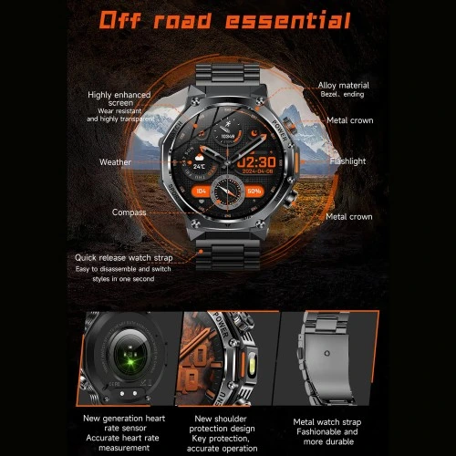 Smartwatch Microwear AK82 - Grey Silicone