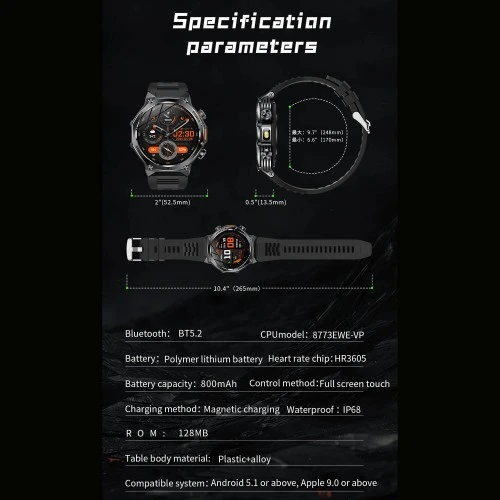 Smartwatch Microwear AK82 - Grey Silicone