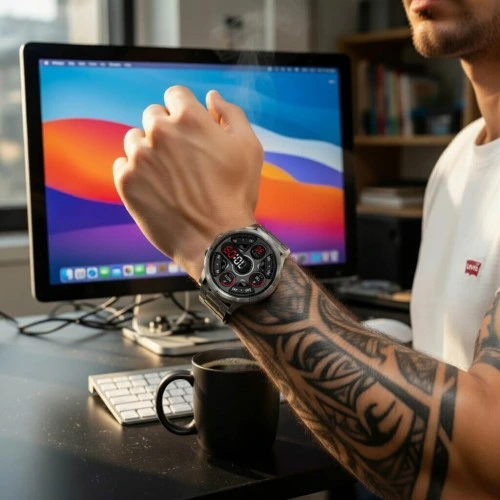 Smartwatch Microwear AK95 - Silver Steel