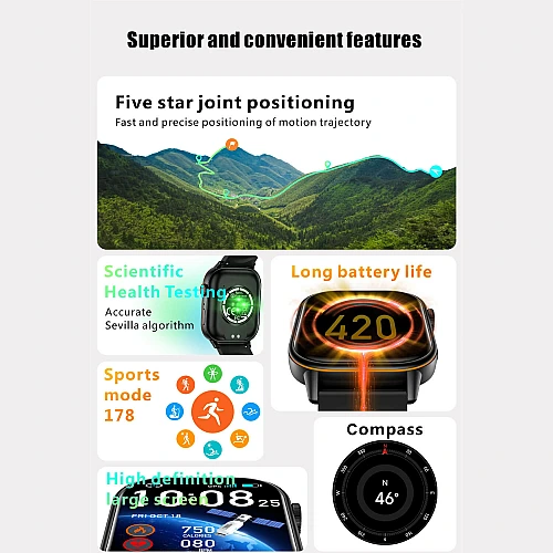 Smartwatch Microwear QX17 - Gold Silicone