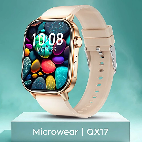Smartwatch Microwear QX17 - Gold Silicone