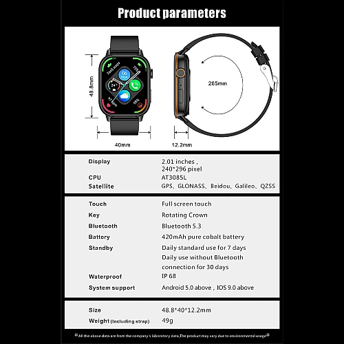 Smartwatch Microwear QX17 - Gold Silicone