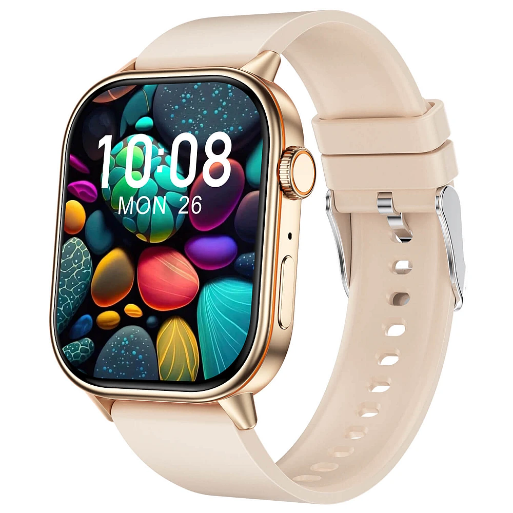 Smartwatch Microwear QX17 - Gold Silicone