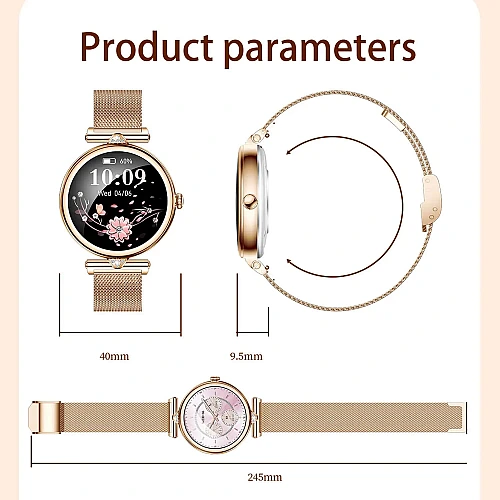 Smartwatch Microwear AK73 - Gold Diamond Steel