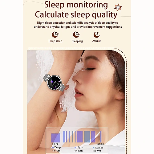 Smartwatch Microwear AK73 - Gold Diamond Steel