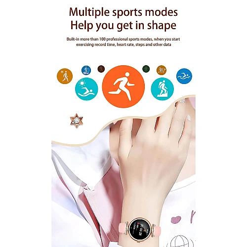 Smartwatch Microwear AK73 - Gold Diamond Steel