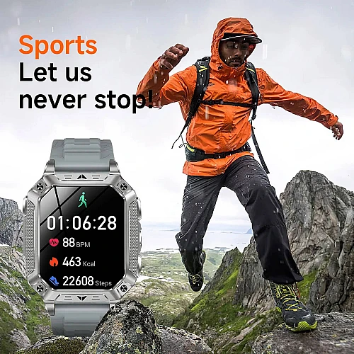 Smartwatch Microwear AK86 - Black Steel