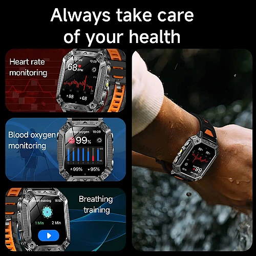 Smartwatch Microwear AK86 - Black Steel