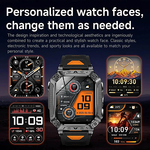 Smartwatch Microwear AK86 - Black Steel