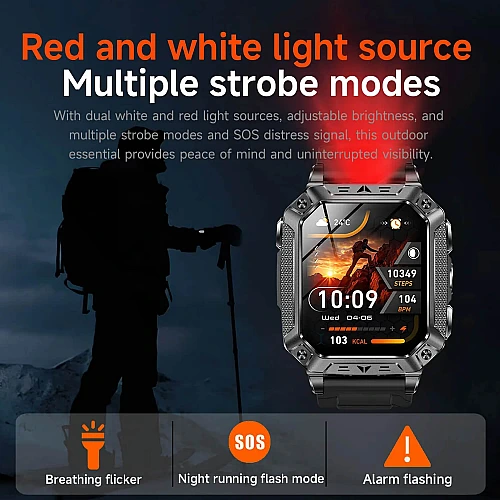 Smartwatch Microwear AK86 - Black Steel