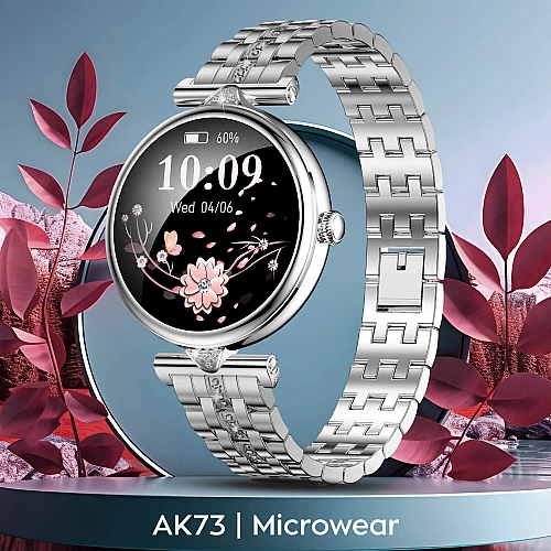 Smartwatch Microwear AK73 - Silver Diamond Steel Smartwatch Microwear AK73 - Silver Diamond Steel