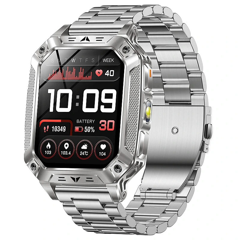 Smartwatch Microwear AK86 - Silver Steel
