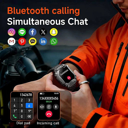 Smartwatch Microwear AK86 - Silver Silicone