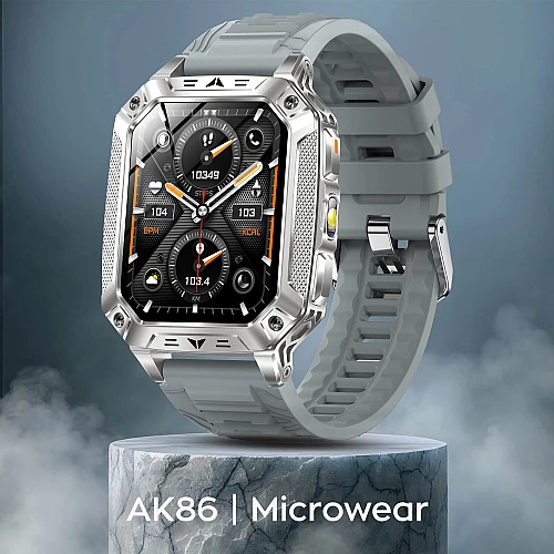 Smartwatch Microwear AK86 - Grey Silicone