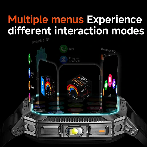 Smartwatch Microwear AK86 - Silver Silicone