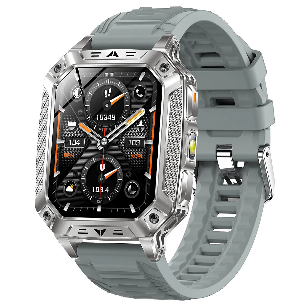 Smartwatch Microwear AK86 - Silver Silicone