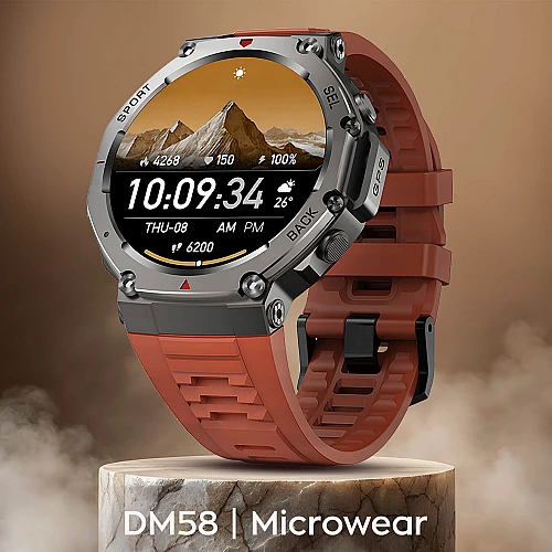 Smartwatch Microwear DM58 GPS - Red Ceramic Silicone Smartwatch Microwear DM58 GPS - Red Ceramic Silicone