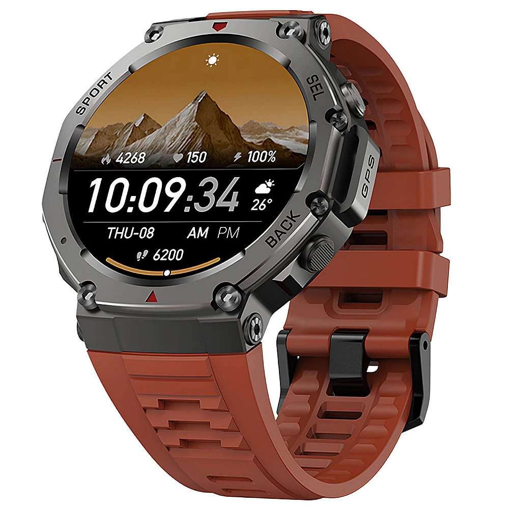Smartwatch Microwear DM58 GPS - Red Ceramic Silicone