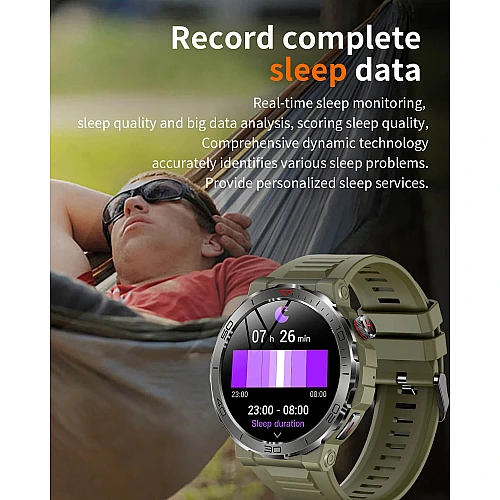 Smartwatch Microwear MK68 - Beige Silicone