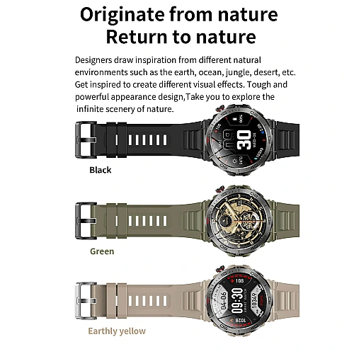 Smartwatch Microwear MK68 - Beige Silicone