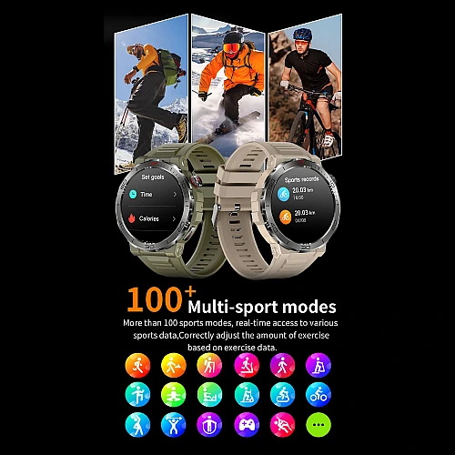 Smartwatch Microwear MK68 - Beige Silicone