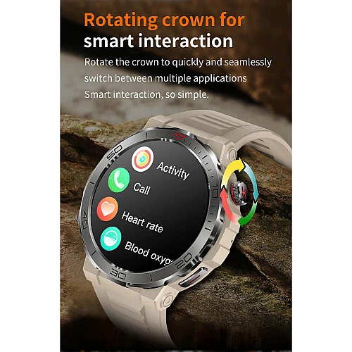 Smartwatch Microwear MK68 - Beige Silicone