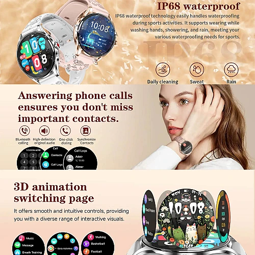Smartwatch Microwear H03 - Pink Silicone Smartwatch Microwear H03 - Pink Silicone