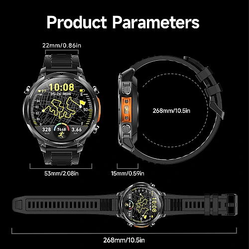 Smartwatch Microwear MK100 - Black Silicone Smartwatch Microwear MK100 - Black Silicone