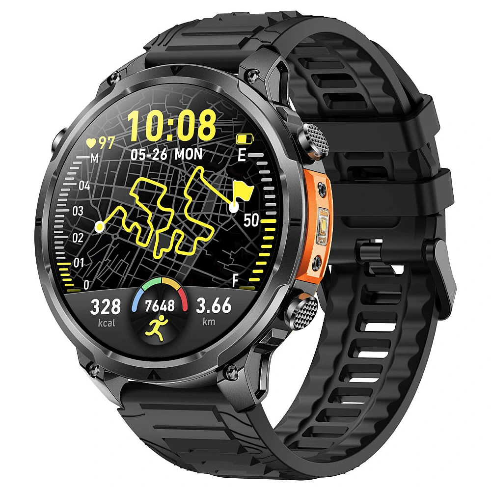 Smartwatch Microwear MK100 - Black Silicone