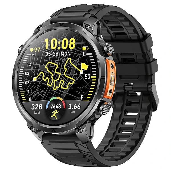 Smartwatch Microwear MK100 - Black Silicone