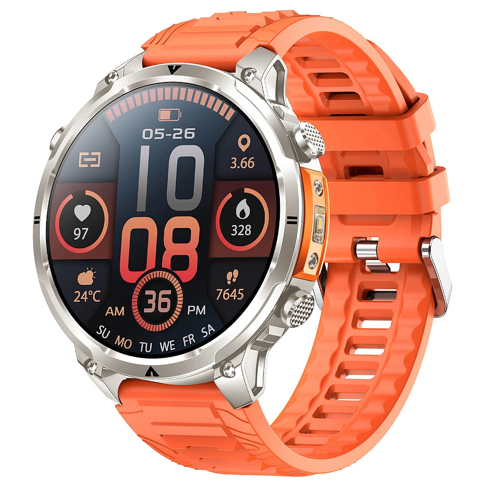Smartwatch Microwear MK100 - Orange Silicone