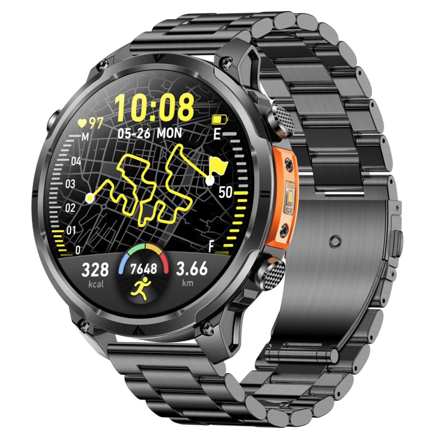Smartwatch Microwear MK100 - Black Steel Smartwatch Microwear MK100 - Black Steel