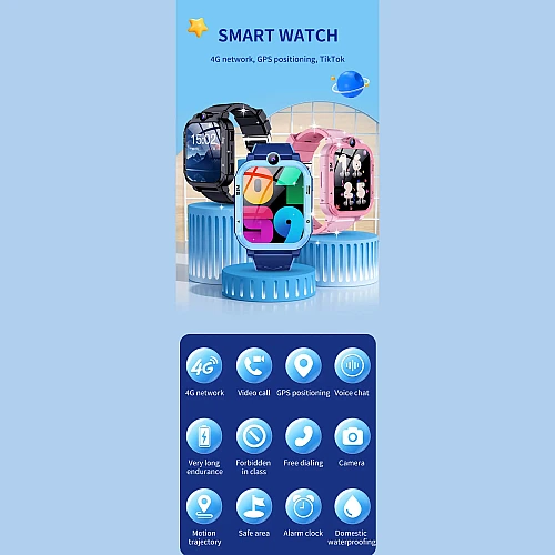 Smartwatch Microwear Y86 4G GPS WIFI - Black Silicone