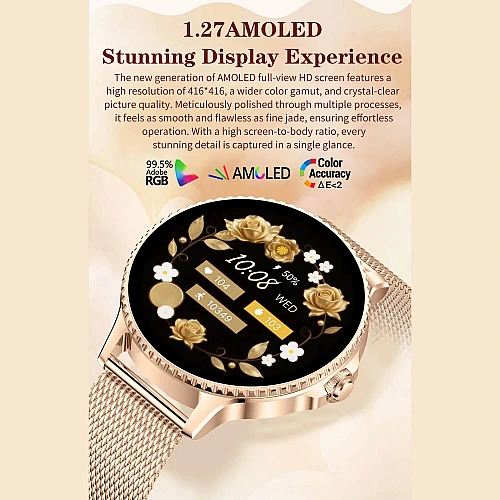 Smartwatch Microwear I225 - Gold Steel