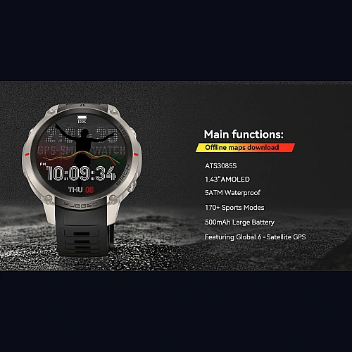 Smartwatch Microwear DM59- Grey Silicone Smartwatch Microwear DM59- Grey Silicone