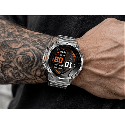 Smartwatch Microwear AK82 - Silver Steel