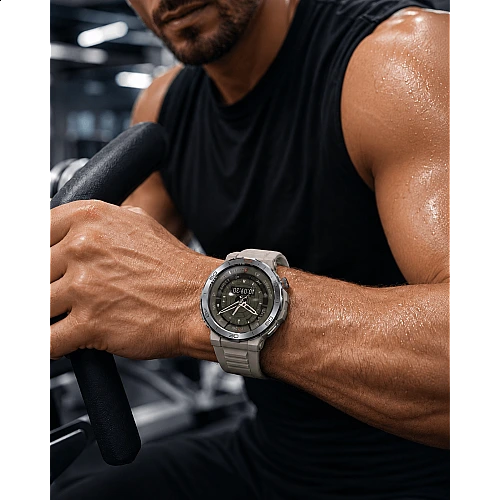Smartwatch Microwear MK68 - Beige Silicone