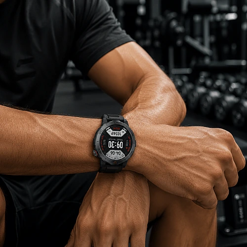 Smartwatch Microwear MK68 - Black Silicone