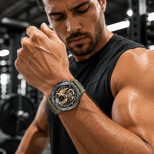 Smartwatch Microwear MK68 - Army Green Silicone