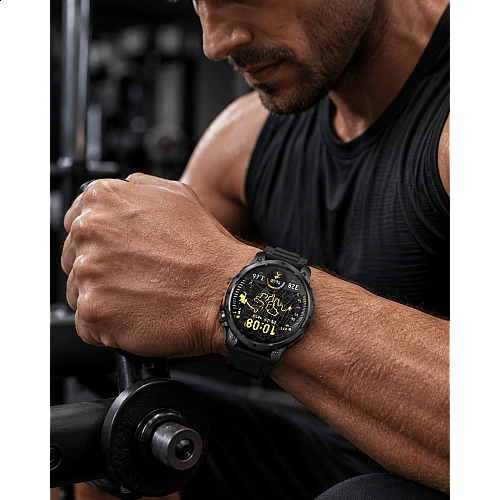 Smartwatch Microwear MK100 - Black Silicone Smartwatch Microwear MK100 - Black Silicone