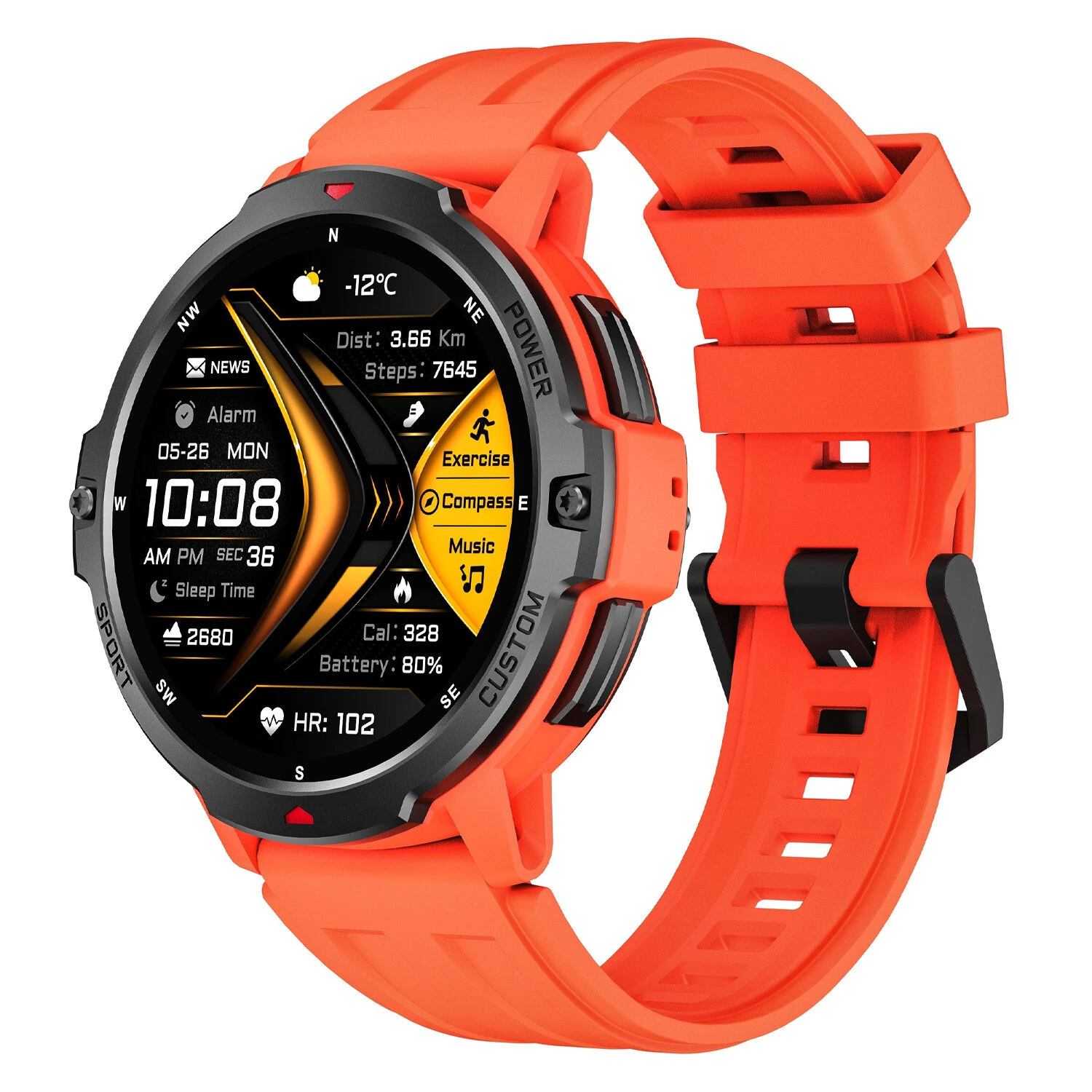 Smartwatch Microwear C31 GPS - Orange Silicone