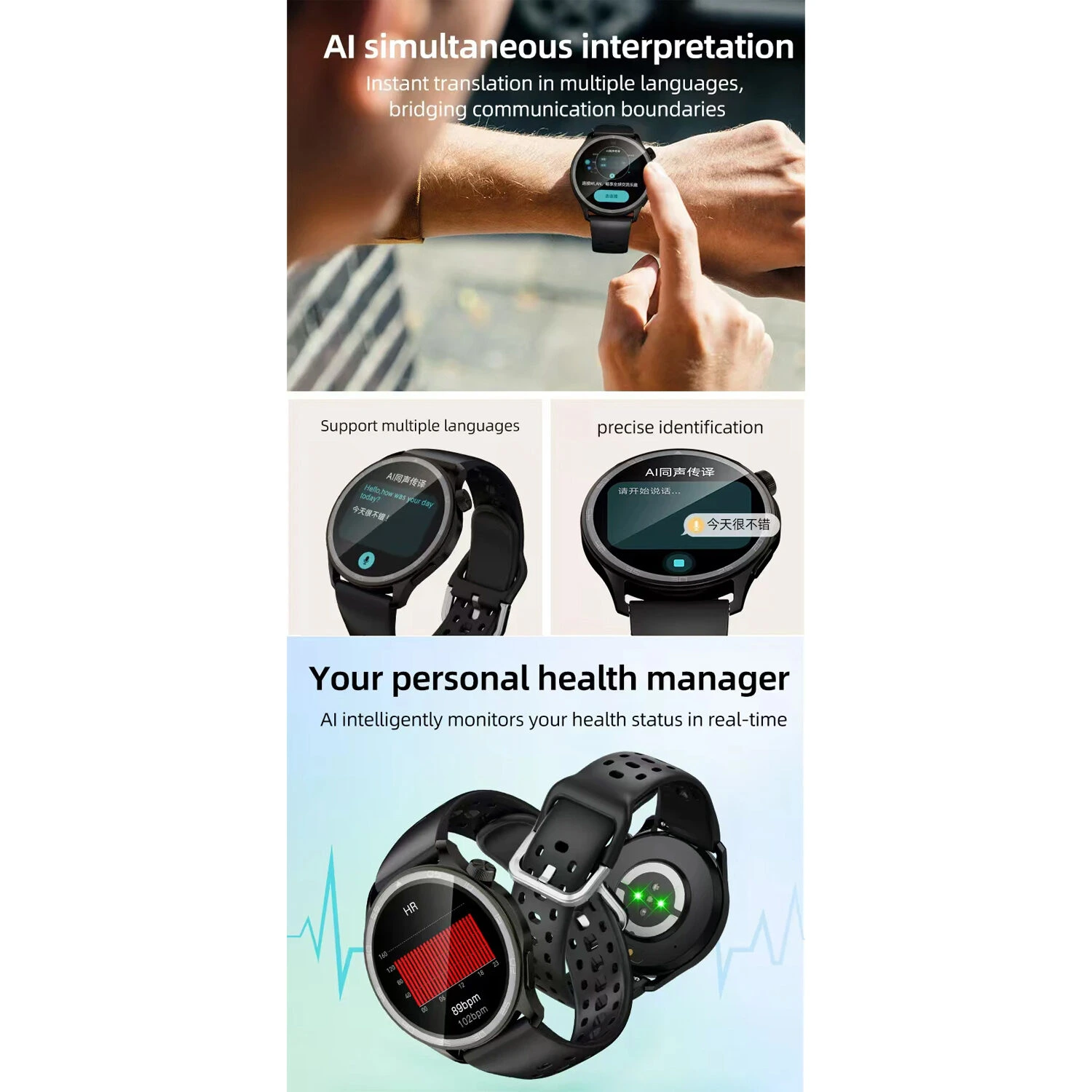 Smartwatch Microwear AW83 - Rose Silicone